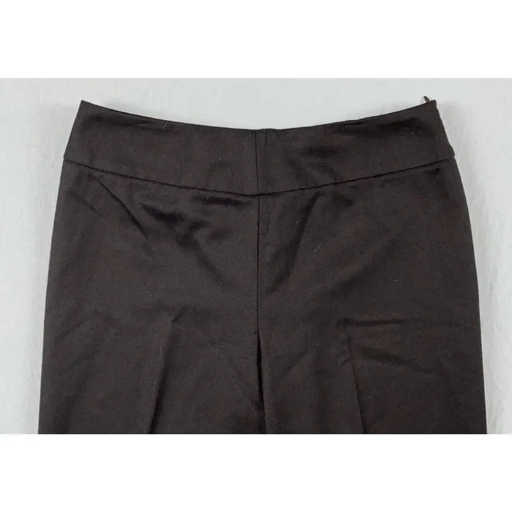 AKRIS Italy Side Zip Flare Leg Lightweight Wool Flannel Pants, Trousers. 8, EUC!